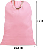 Cotton Canvas Laundry Bag with Handles & Drawstring Straps, Heavy Duty Extra - Image 4