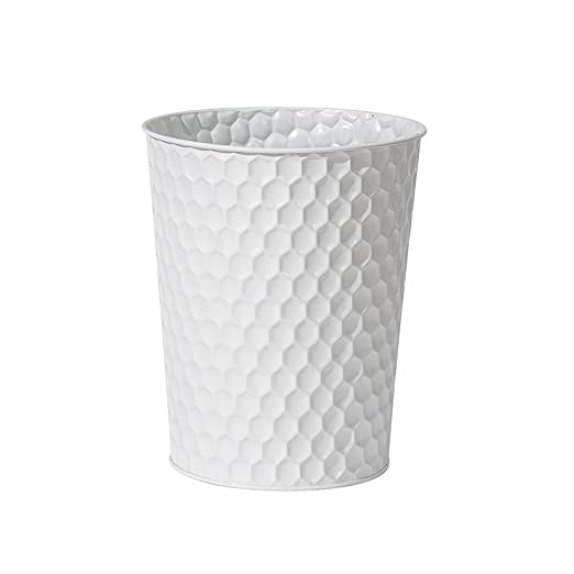 Small Metal Trash Can Wastebasket, Decorative Honeycomb Garbage Can Waste Basket by Venalys