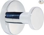 TUNNY 5 Pack Round Towel Hooks-Chrome Modern Coat Hooks Utility Shower Towel by TUNNY