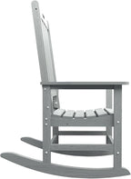 Oversized Rocking Chair Set of 8, Outdoor Rocking Chair for Adults, All Weather Resistant Porch Rocker for Lawn Garden, Grey - Image 5