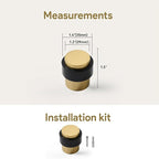 KHTUMEWARE 6 Pack 1-1/2 in Floor Door Stopper, Satin Brass Door Stop, Wall - Image 2