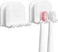 2-Piece Set of White self-Adhesive Wall-Mounted Waterproof Toothbrush Holders by Unknown