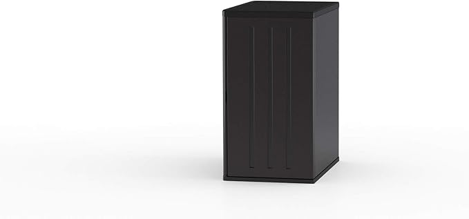 Suncast Heavy-Duty Resin Outdoor Storage Cabinet, 30" W x 20.25" D x 36" H Dark Grey Base Garage Storage Cabinet with Lockable Doors and Metal Reinforced Shelves, Made in The USA - Image 18