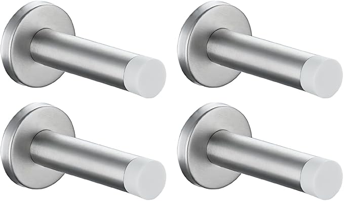 JQK Door Stopper, 304 Stainless Steel Thicken 1mm Sound Dampening Door Stop by Homeimprovement