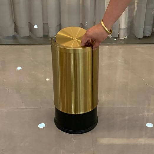 9 Liter/2.4 Gallon, Brass Small Trash can, Living Room, Bathroom，Restaurant - Image 7