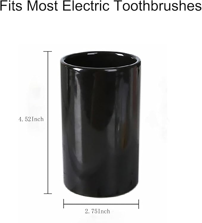 Black Ceramic Toothbrush Holders, Electric Toothbrush Holder - Image 4