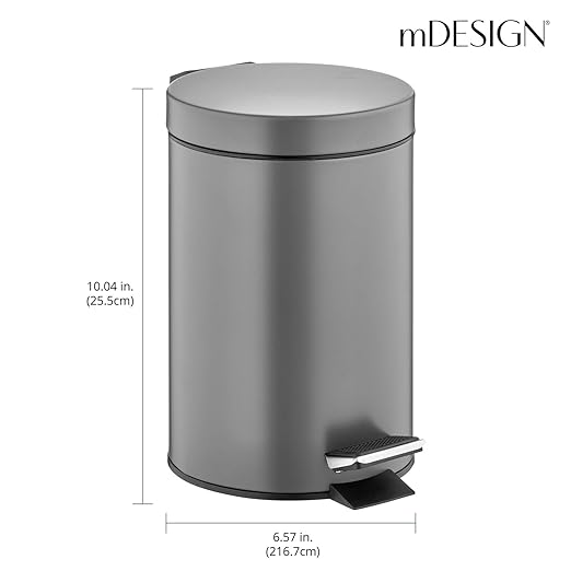 mDesign Pedal Bin — Metal Waste Bin - Image 3