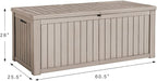 Devoko 150 Gallon Deck Box Resin Outdoor Storage Box Waterproof Storage Container for Patio Furniture Cushions - Image 2