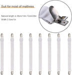 8Pcs Adjustable Bed Sheet Straps Clips, Elastic Mattress Sheet Fasteners Holder - Image 4