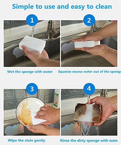 Magic Sponges Eraser, 10 Pack Melamine Sponge in Bulk, 2X Density, Long Lasting - Image 3