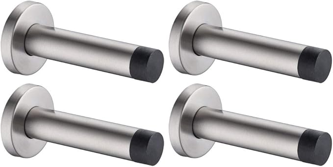 JQK Door Stopper, 304 Stainless Steel Thicken 1mm Sound Dampening Door Stop by Homeimprovement