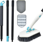 Long Handled Scrub Brush for Shower, 3-in-1 Cleaning Brushes by HOME