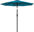 AreShark 9 FT Patio Umbrella for Outdoor, Outdoor Table Umbrella with Push Button Tilt and Crank, Outdoor Patio Umbrellas with 8 Sturdy Ribs for Market, Garden, Pool (Lake Blue) by Unknown