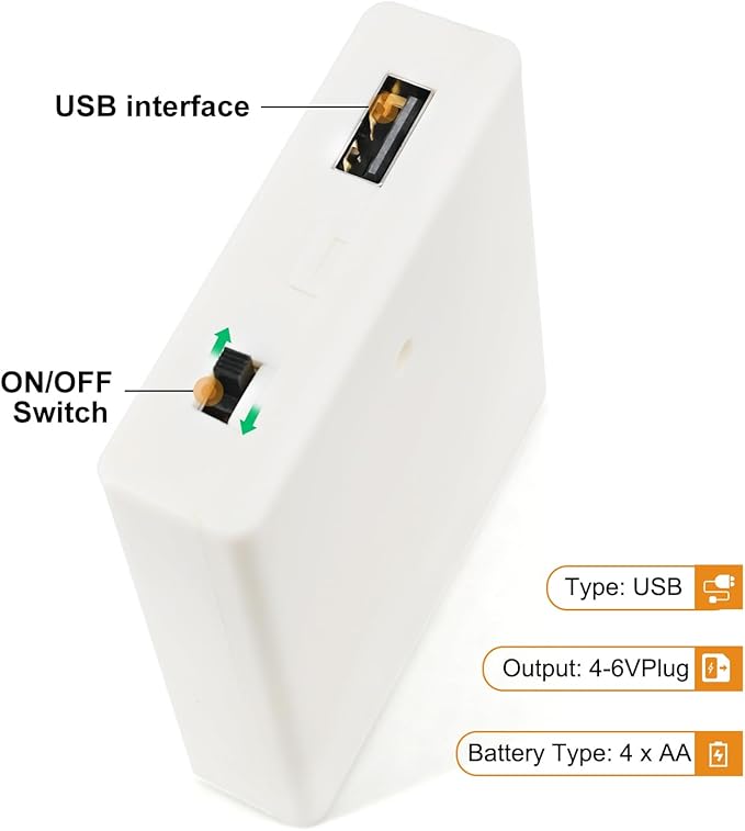 4 AA Battery Holder Case with Switch USB Port - Image 5