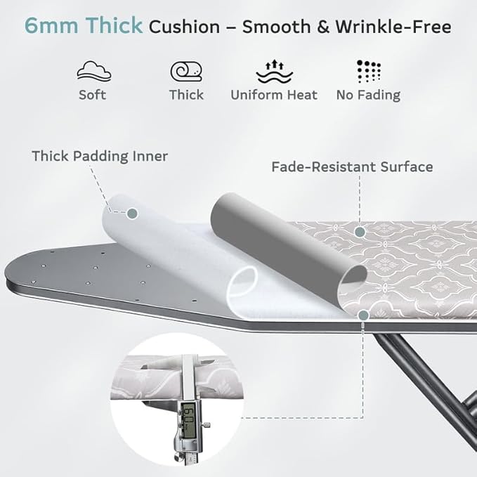 FIOBEE Ironing Board Cover and Pad Extra Thick Iron Board Pad - Image 3