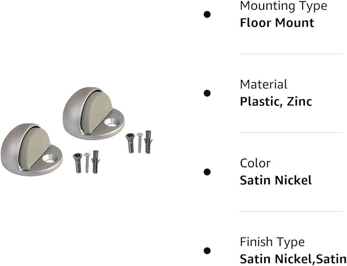 QCAA Low Dome Floor Door Stop, H 25.4 x Diameter 44.5mm, Zinc Die Cast - Image 7