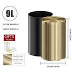 9 Liter/2.4 Gallon, Brass Small Trash can, Living Room, Bathroom，Restaurant - Image 6