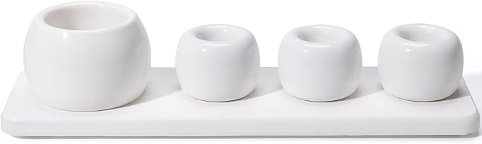 4 Pack Mini Ceramic Toothbrush Holder Stand by Dersyer