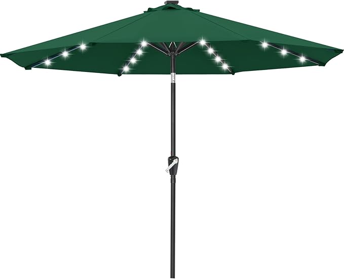 ABCCANOPY Durable Solar Led Patio Umbrellas with 32LED Lights 11FT (Deep Green) by ABCCANOPY