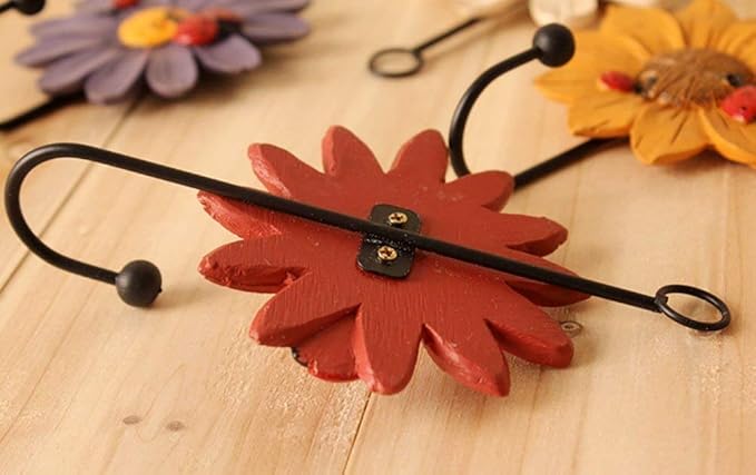 GDYOOSHOW Decorative Hooks Coat Hanger Flower Key Holder Metal Hook - Image 5