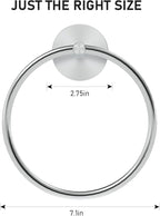 SetSail Adhesive Towel Holder for Bathroom Wall Brushed Nickel Hand Towel Ring - Image 2