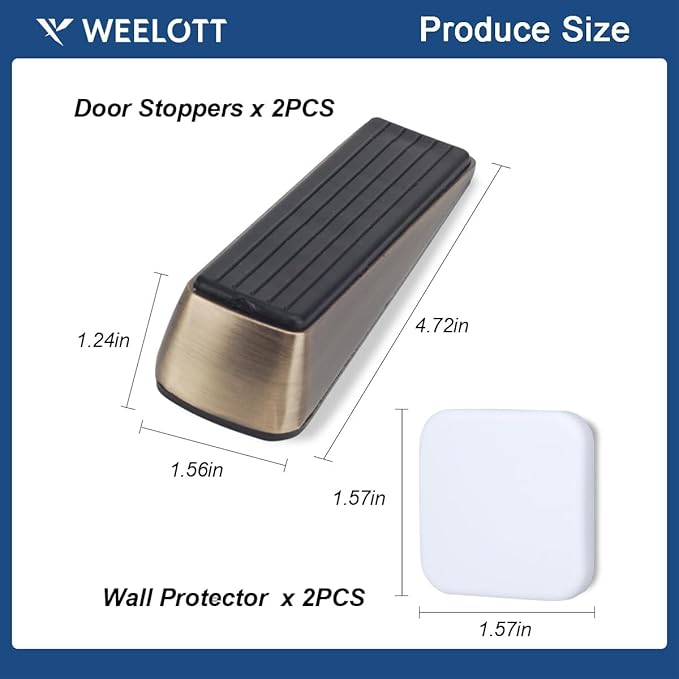 2 Pack Door Stoppers, Zinc Alloy Door Stop - Image 3