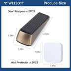 2 Pack Door Stoppers, Zinc Alloy Door Stop - Image 3