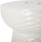 Safavieh Castle Gardens Collection Daphne White Glazed Ceramic Garden Stool - Image 8