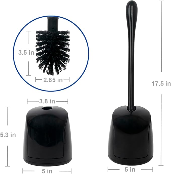 CELOX Toilet Bowl Brush and Holder, Compact Toilet Brush - Image 2
