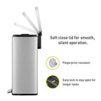 EKO Madison Brushed Stainless 50 Liter/13.2 Gallon Step Trash Can - Image 3