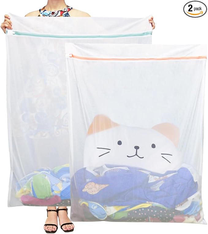 Tenn Well Extra Large Mesh Laundry Bags, 2 Pack 43 x 35 inch Jumbo Delicates Bag by TennWell