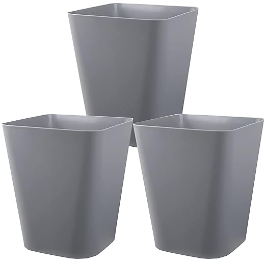 Small Bathroom Trash Can Plastic Garbage Can Square Waste Basket Trash Bins by Heagoale