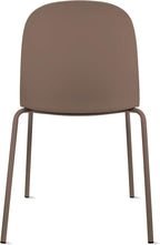 2xhome Set of 2 Modern Stackable Armless Dining Chairs | Plastic Shell Seat with Metal Legs | Indoor or Outdoor Use | Home Kitchen Patio, Brown - Image 6