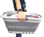SAMMART 41L Collapsible 3 Handled Plastic Laundry Basket - Image 6