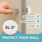 Strongest Home Wall & Door Handle Stopper 5" Set of 3 Pieces White Rubber Door - Image 2