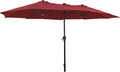 SUPERJARE 13FT Outdoor Umbrella for Patio, Double sided Pool Umbrellas with Fade Resistant Canopy, Large Table Umbrella for Deck, Market, Backyard - Burgundy by SUPERJARE
