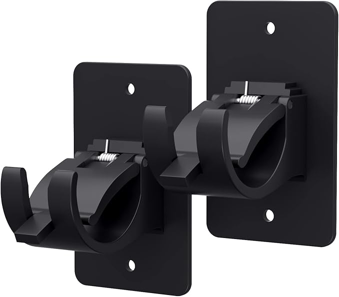 2 Pieces Self Adhesive Curtain Rod Bracket, Universal Plastic Curtain Rod by Wabboreq