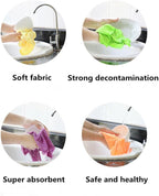 Rubber Cleaning Gloves Kitchen Dishwashing Glove 2-Pairs And Cleaning Cloth - Image 6