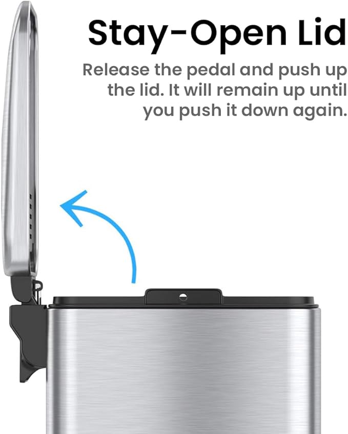 iTouchless 1.32 Gallon / 5 Liter Bathroom Trash Can - Image 5