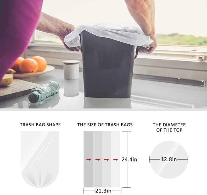 5 Gallon 330 Counts Strong Trash Bags Garbage Bags by Teivio, Bathroom Trash - Image 2