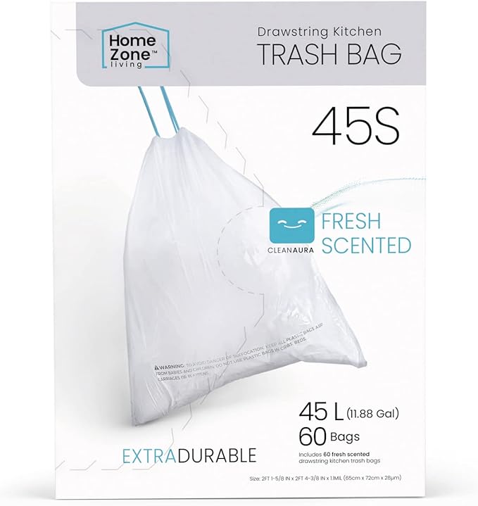 Home Zone Living 12 Gallon Kitchen Trash Bags by HomeZoneLiving