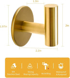 Vuzvuv Adhesive Brushed Gold Hooks, SUS304 Stainless Steel Self-Adhesive Towel - Image 2