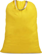 Cotton Canvas Laundry Bag with Handles & Drawstring Straps, Heavy Duty Extra by SANFERGE
