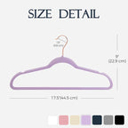 HOUSE DAY Lt-Purple Velvet Hangers 20 Pack, Premium Non-Slip Felt Clothes - Image 7