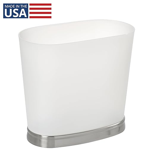 iDesign Slim Bathroom Trash Can, Small Plastic Garbage Can - Image 2