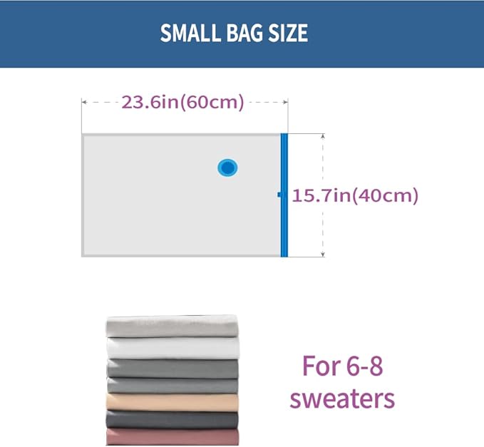7 Pack Small Space Saver Vacuum Storage Bags - Image 5