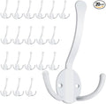 20 Pack Coat Hooks Heavy Duty, Metal Three Prongs Large Coat Hooks Wall Mounted by Homanu