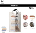 WOOHA 125L Large laundrybasket, Collapsible laundry hamper, Tall Clothes - Image 7