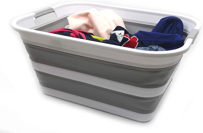 SAMMART 42L Set of 2 Collapsible Plastic Laundry Basket - Image 4