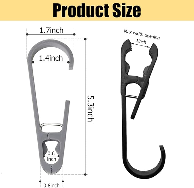 6Pcs Laundry Hooks with Clips Hanger Closet Organizer Clamps Hanging Socks Boot - Image 6